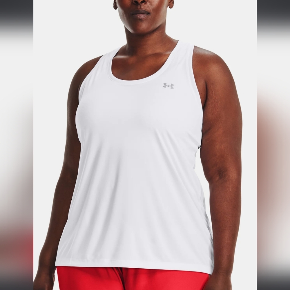 3X New Plus Size White Under Armour Workout racerback tank top women's shirt